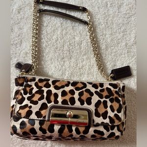 Coach Leopard Haircalf Shoulder Bag